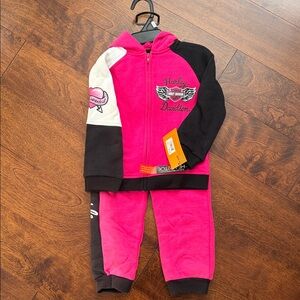 Harley-Davidson Pink and Black Kids Outfit
